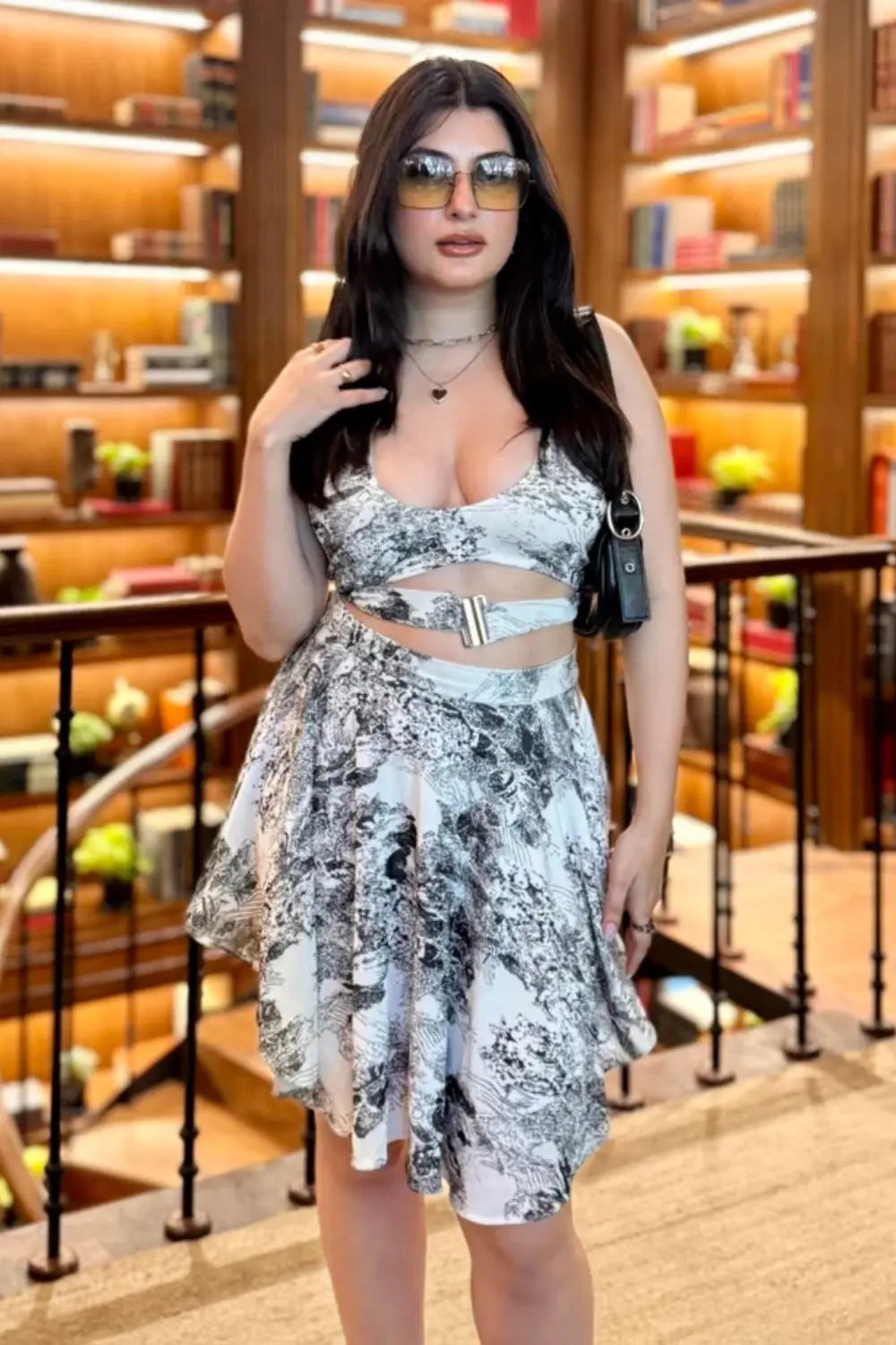 Trishala Sikka In Our Denver Dusk Criss Cross Top & Skirt Ivory Rose