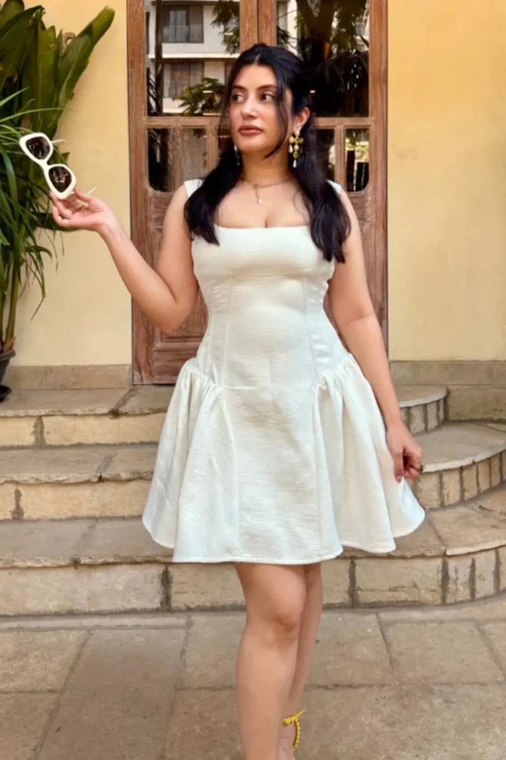 Trishala Sikka In Our Emma Dress In White Ivory Rose