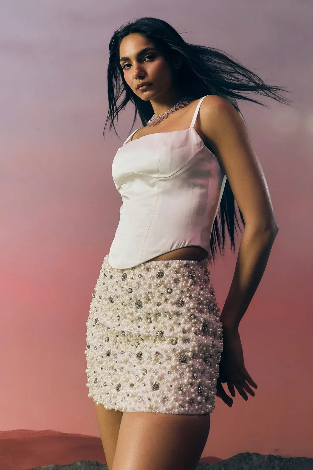 The Afterglow Pearl Top Ivoryrose.in