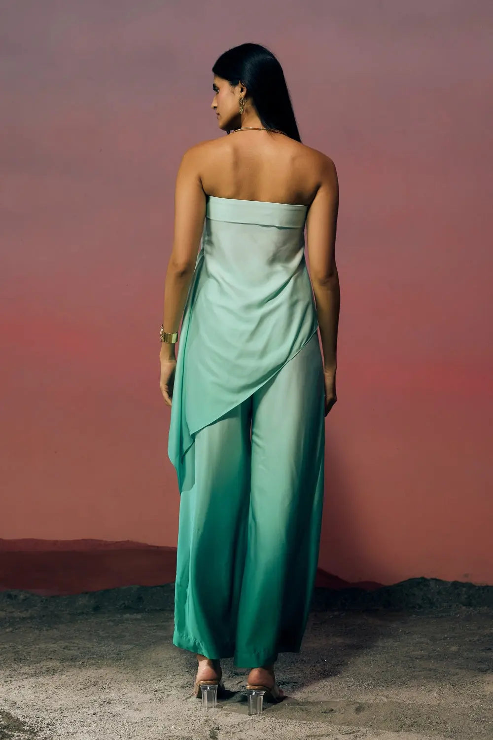 The Verdant Cascade Set Ivoryrose.in