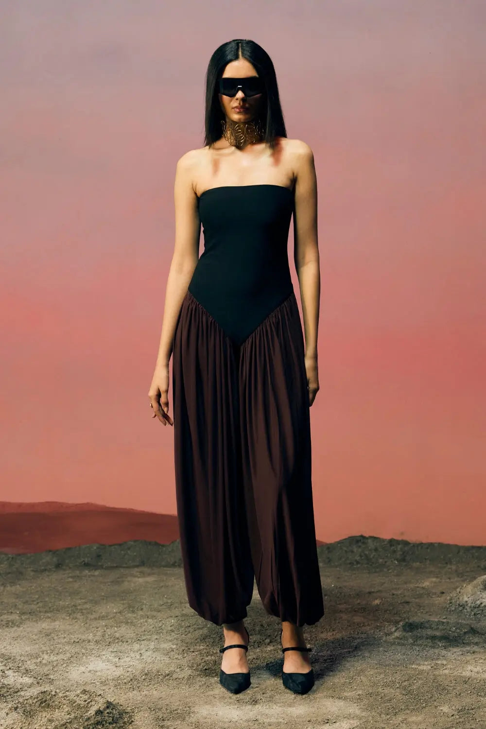 The Umber Horizon Jumpsuit Ivoryrose.in