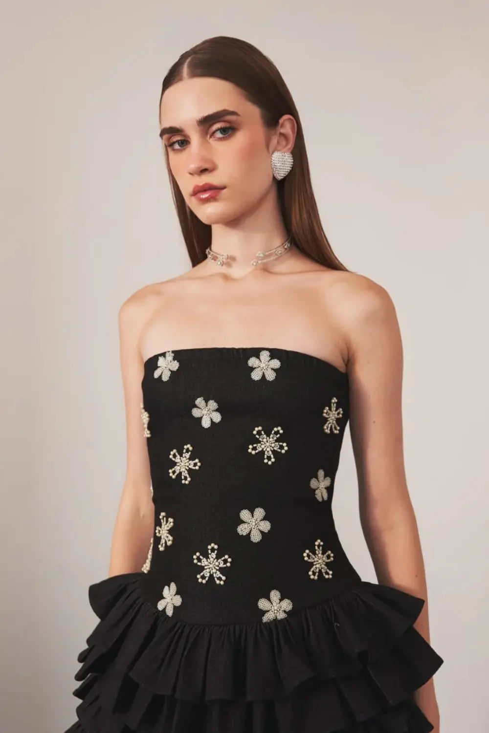 Midnight Blossom Ivory Rose