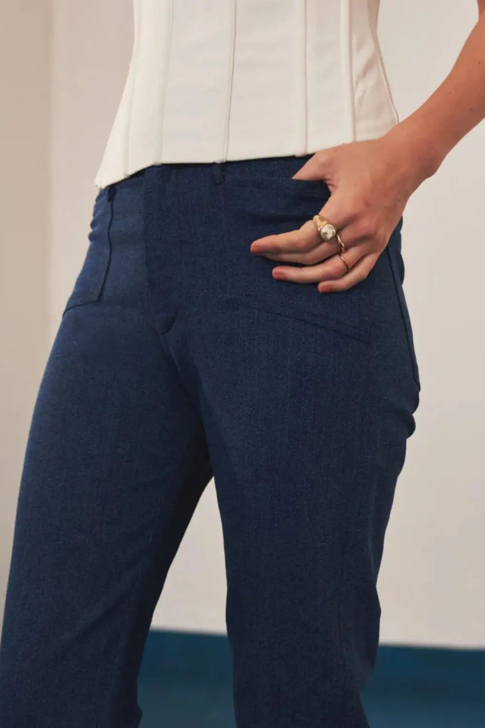 Downtown Indigo Ivory Rose