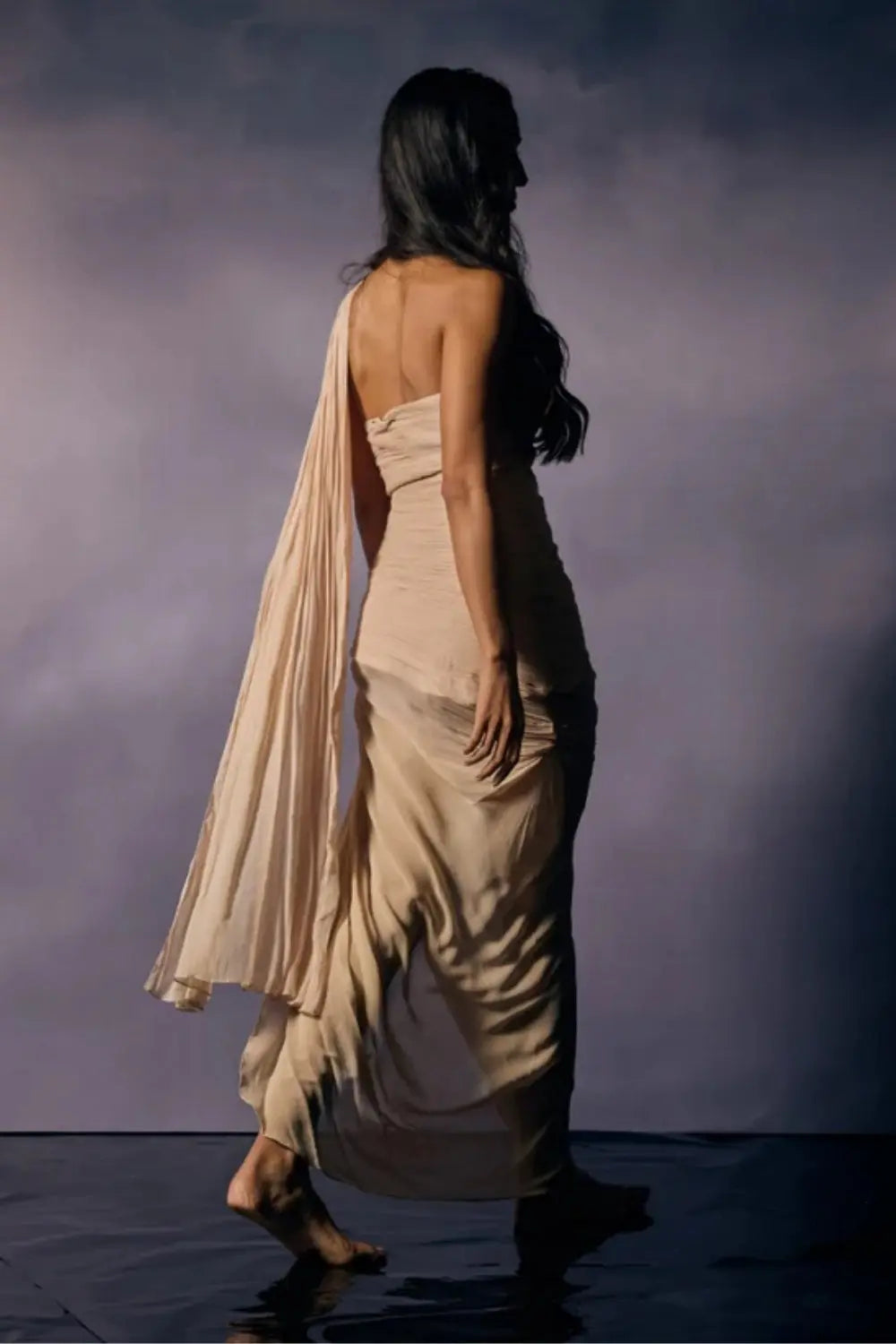 Eternal Drape Saree Ivory Rose