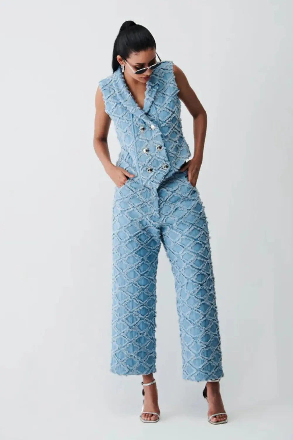 Isabella Denim Pant Ivory Rose
