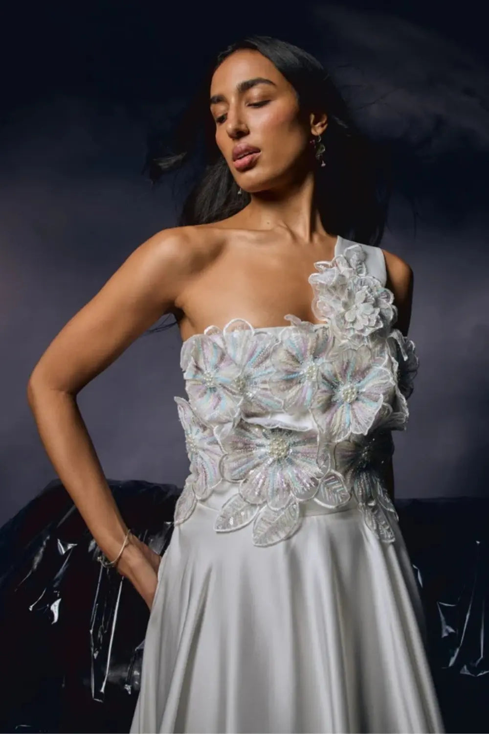 Ivory Blossom Top Ivory Rose