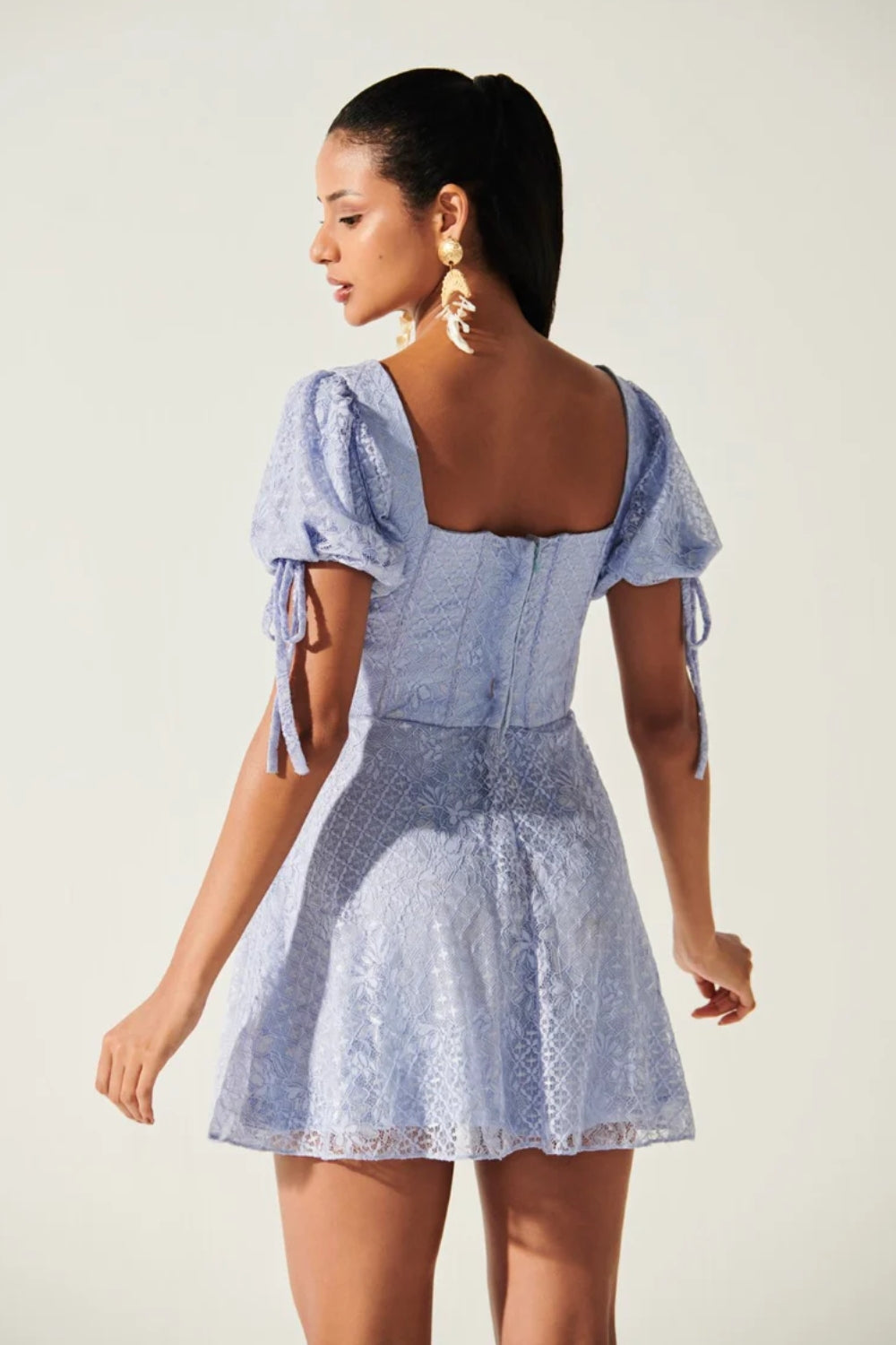 Allure Balloon Lace Sleeve Dress