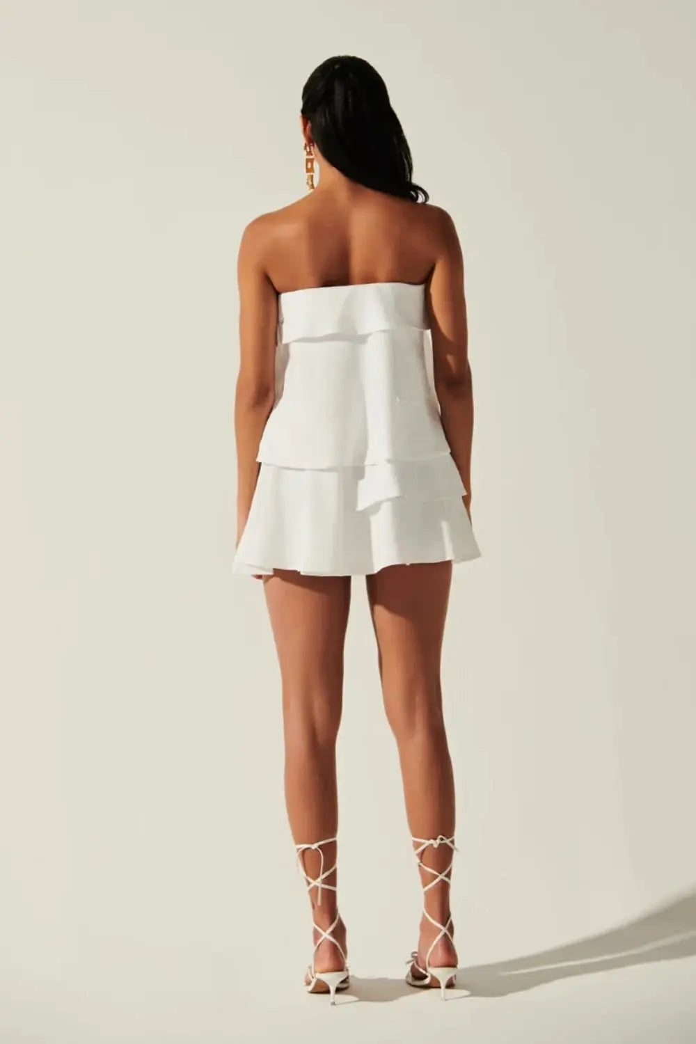 Amalfi Tiered Skirt Ivory Rose