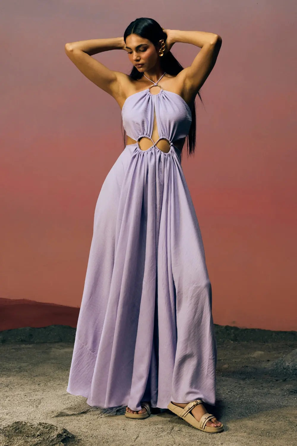 The Riviera Halo Dress Ivoryrose.in