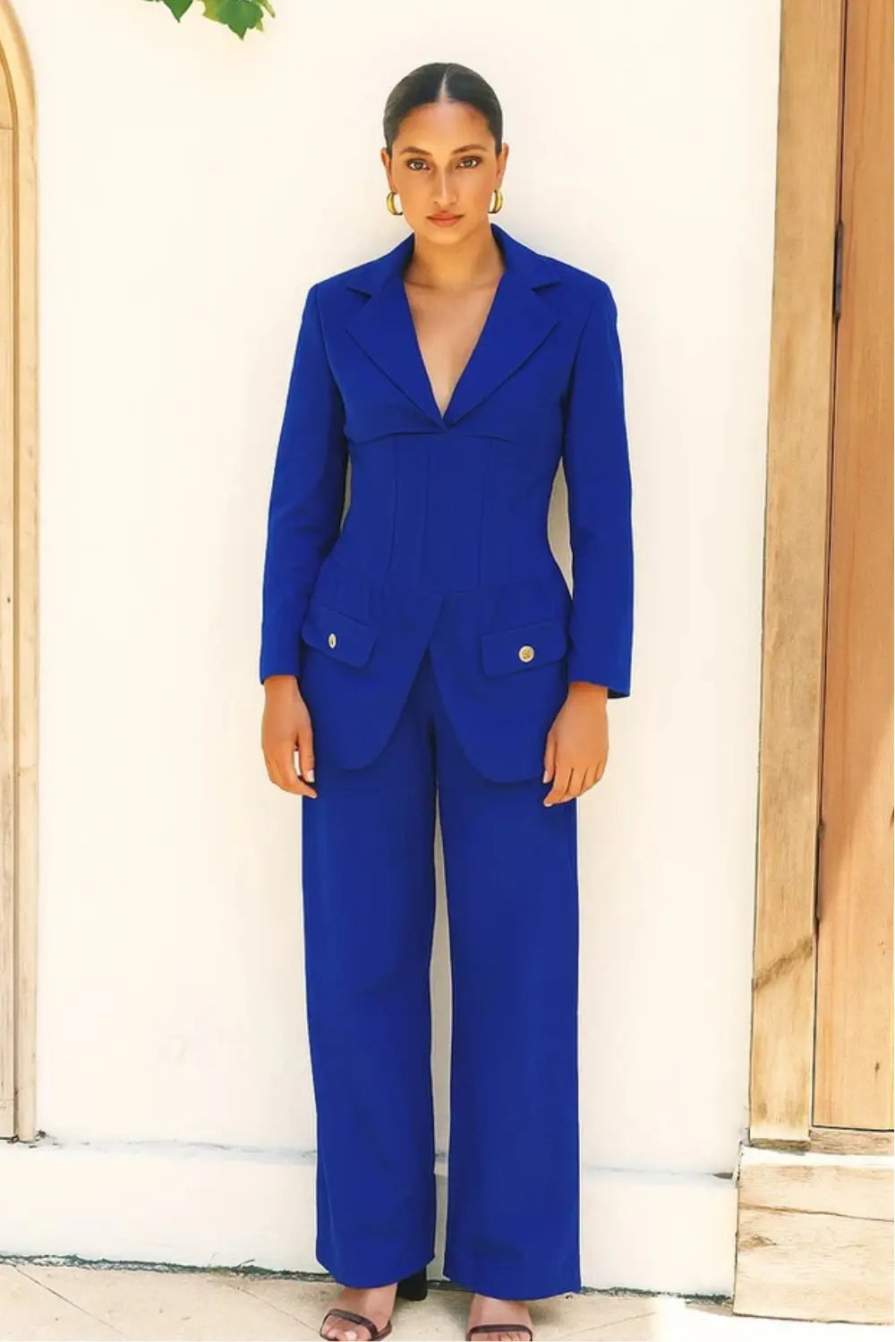 Cobalt Navy Blue Ivory Rose