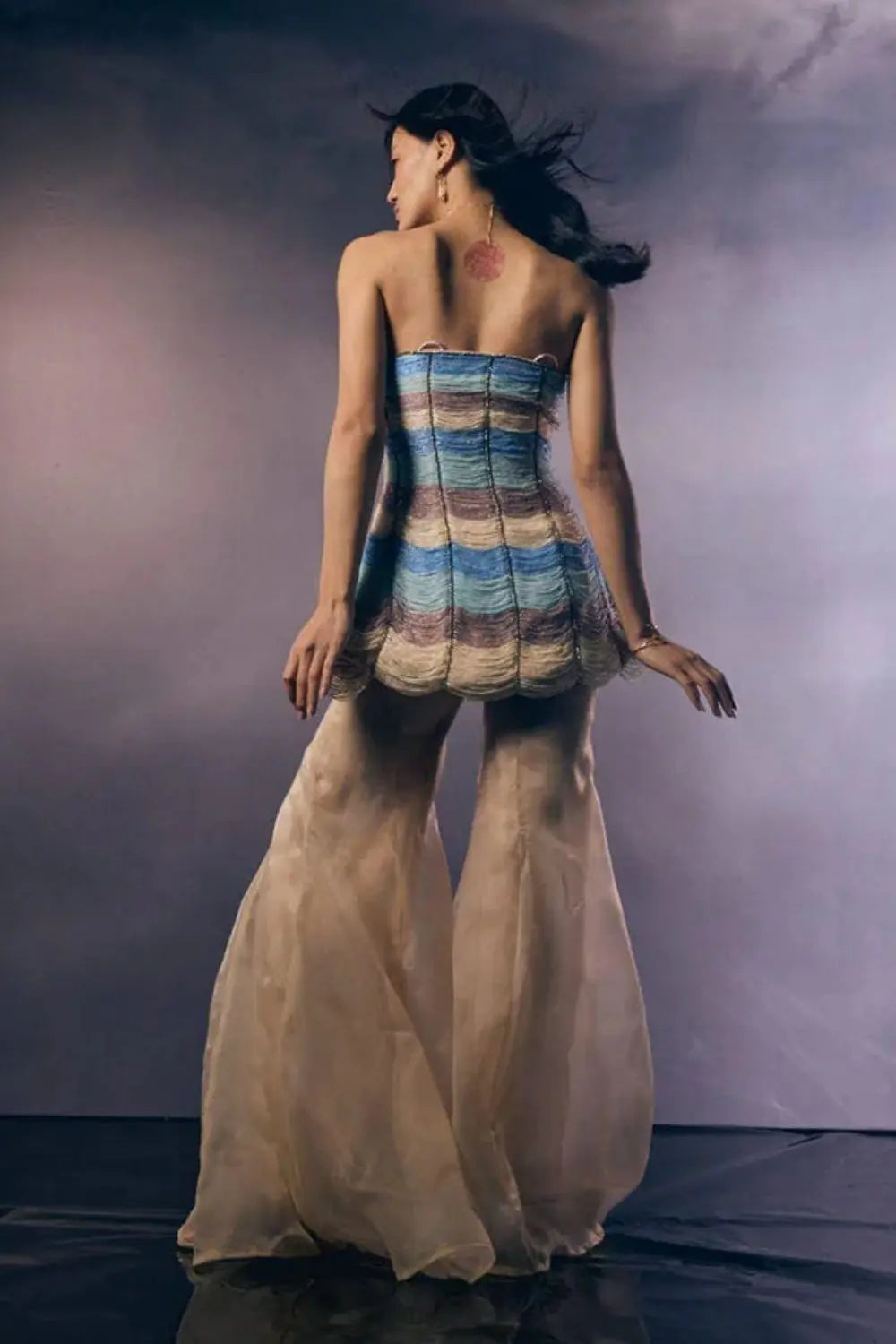 Ocean Wave Corset Ivory Rose