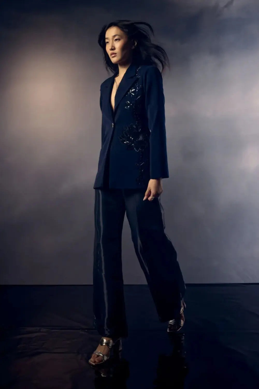 MIDNIGHT LOTUS BLAZER Ivory Rose