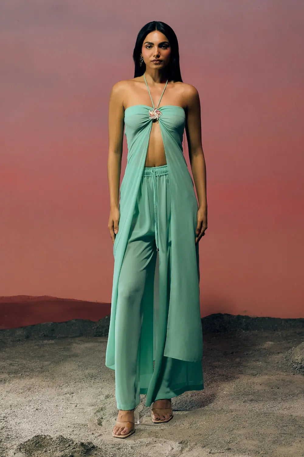 The Sea Glass Veil Set Ivoryrose.in