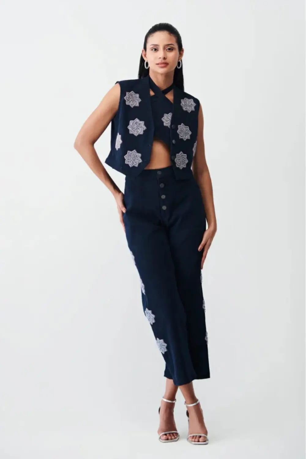 Sparkling Sunset Dark Denim Set Ivory Rose