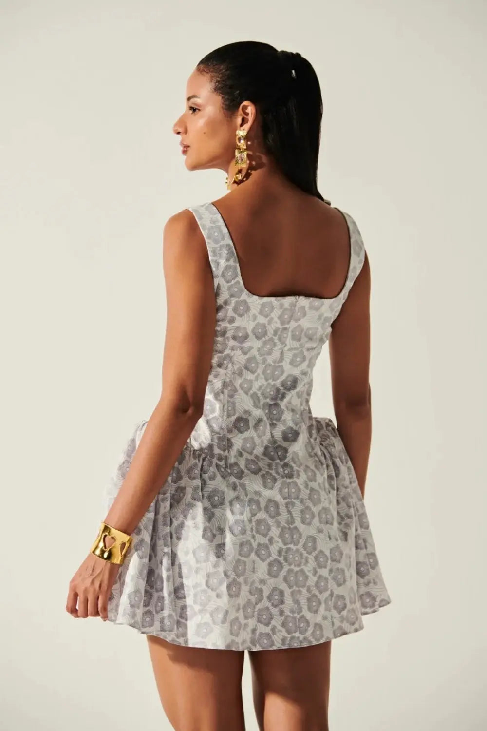 Emma Quilted Dress Ivory Rose