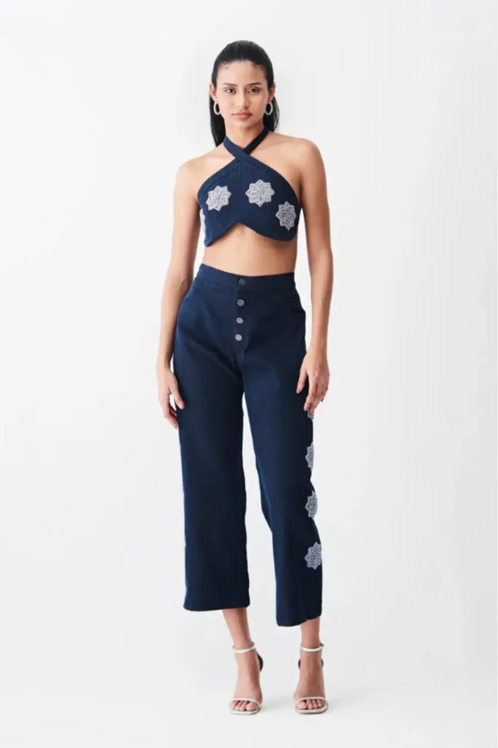 Sparkling Sunset Dark Denim Set Ivory Rose
