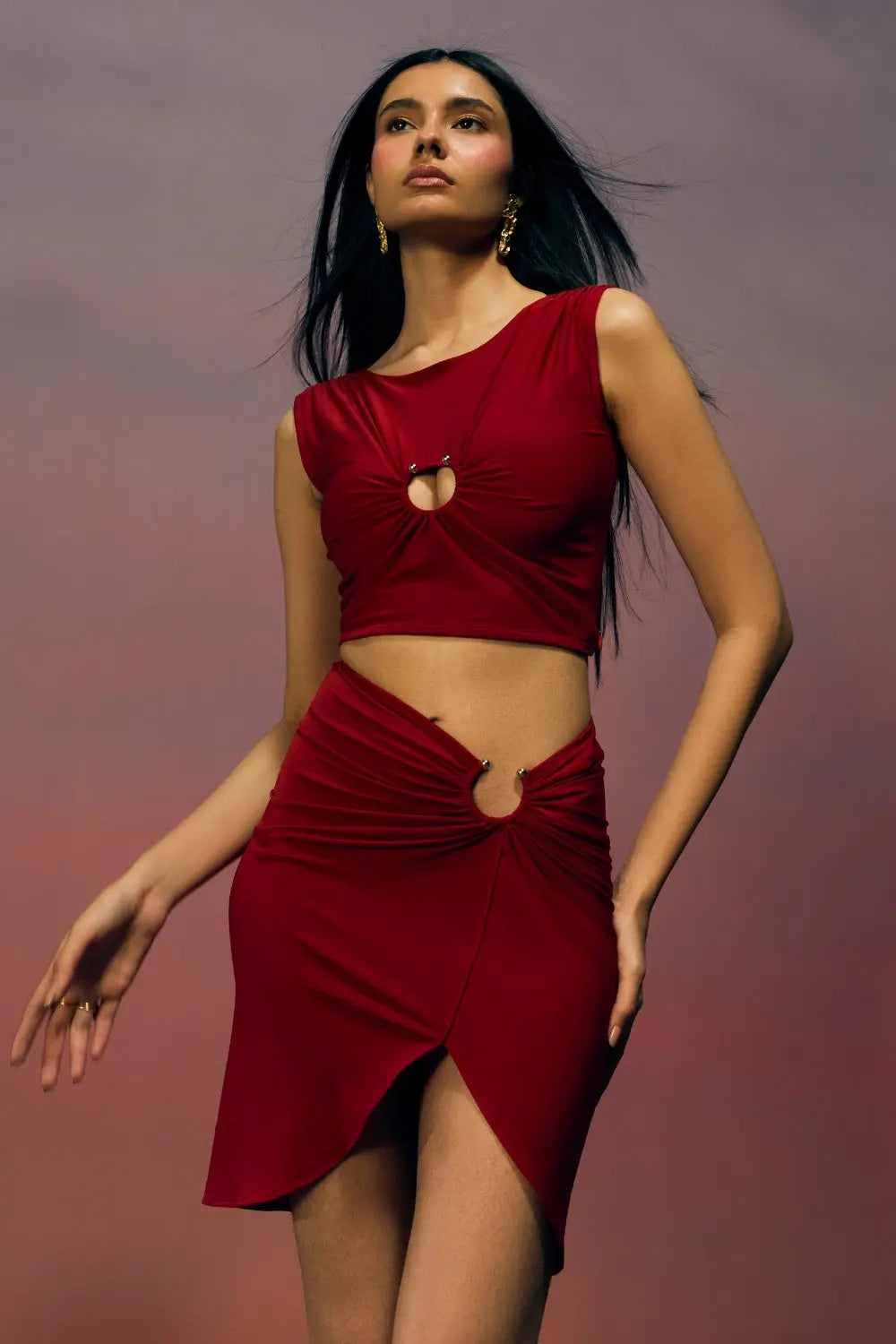 Scarlet Dusk Skirt Ivoryrose.in