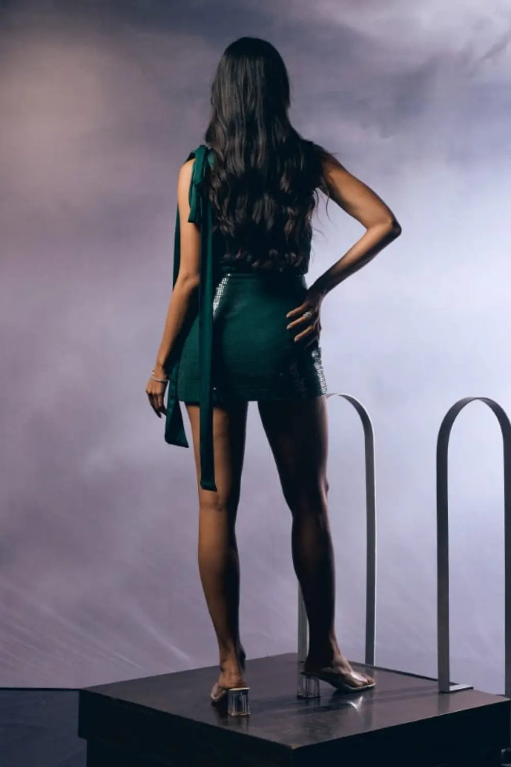 Emerald Mirage Mini Dress Ivory Rose