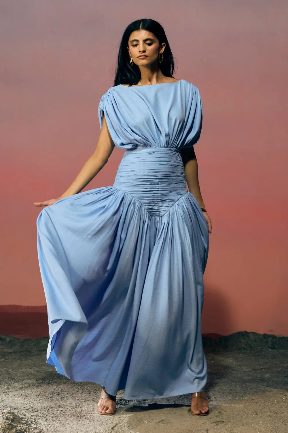 The Cerulean Drift Dress Ivoryrose.in