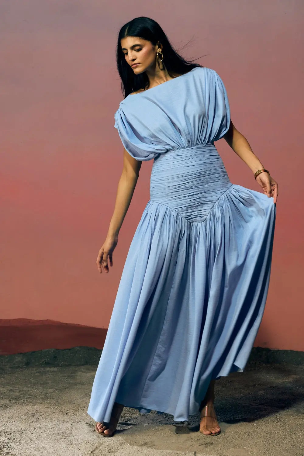 The Cerulean Drift Dress Ivoryrose.in