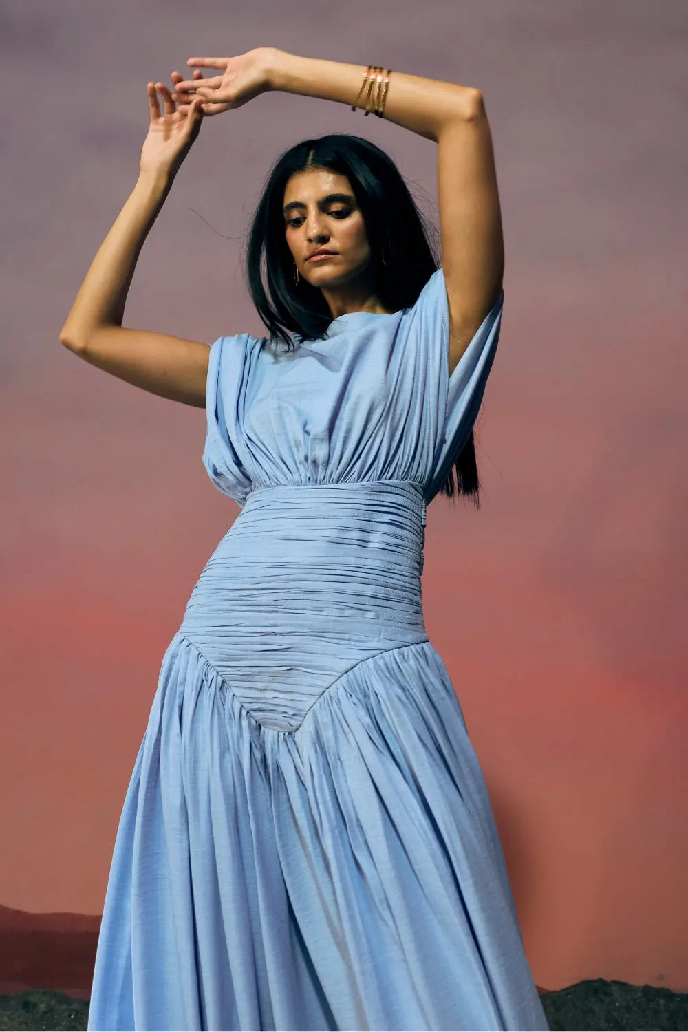 The Cerulean Drift Dress Ivoryrose.in