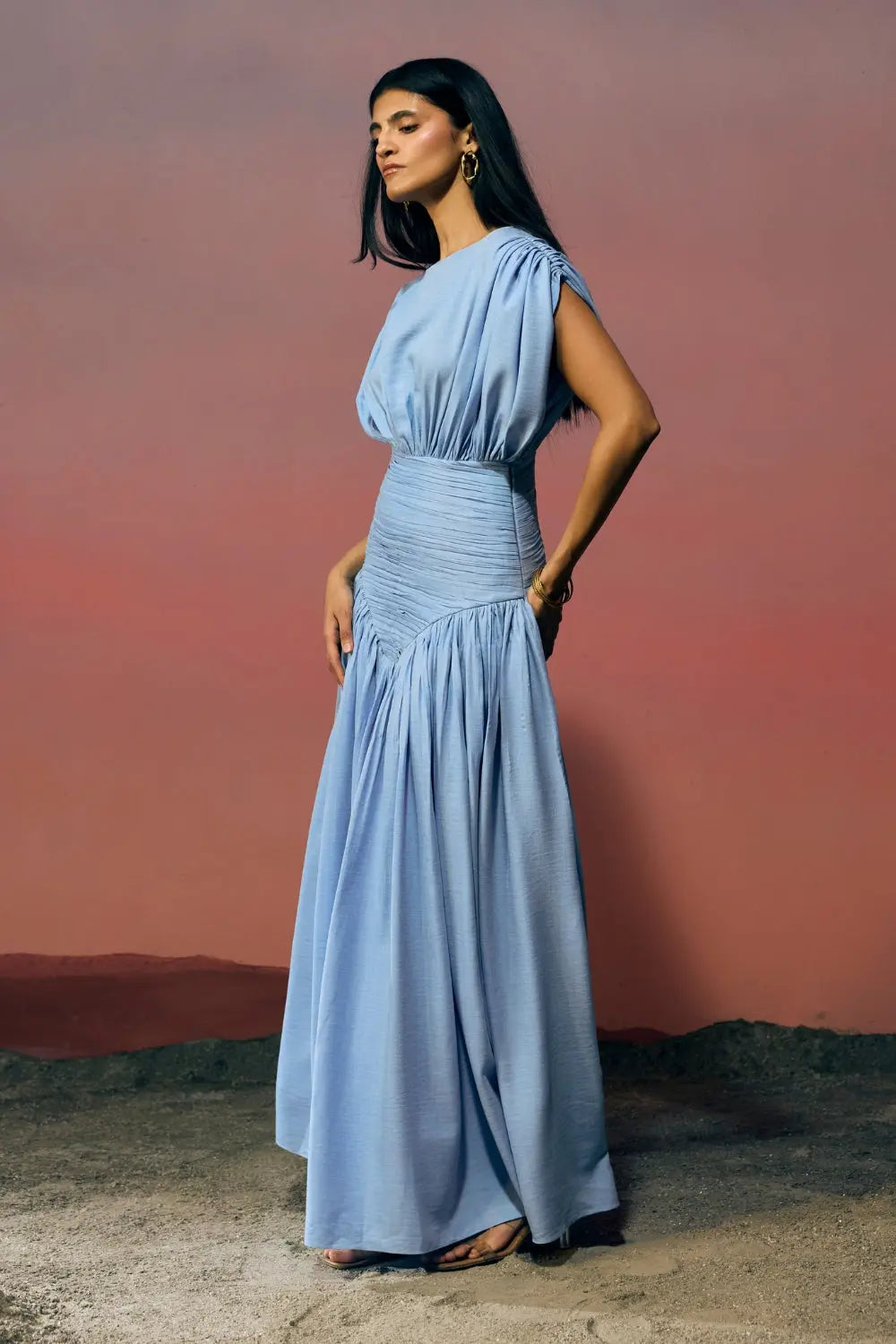 The Cerulean Drift Dress Ivoryrose.in