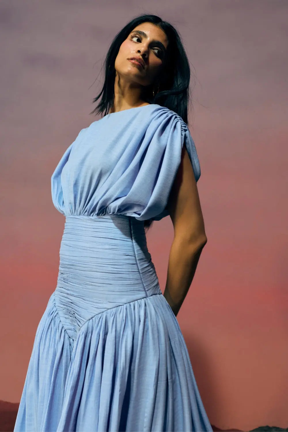 The Cerulean Drift Dress Ivoryrose.in
