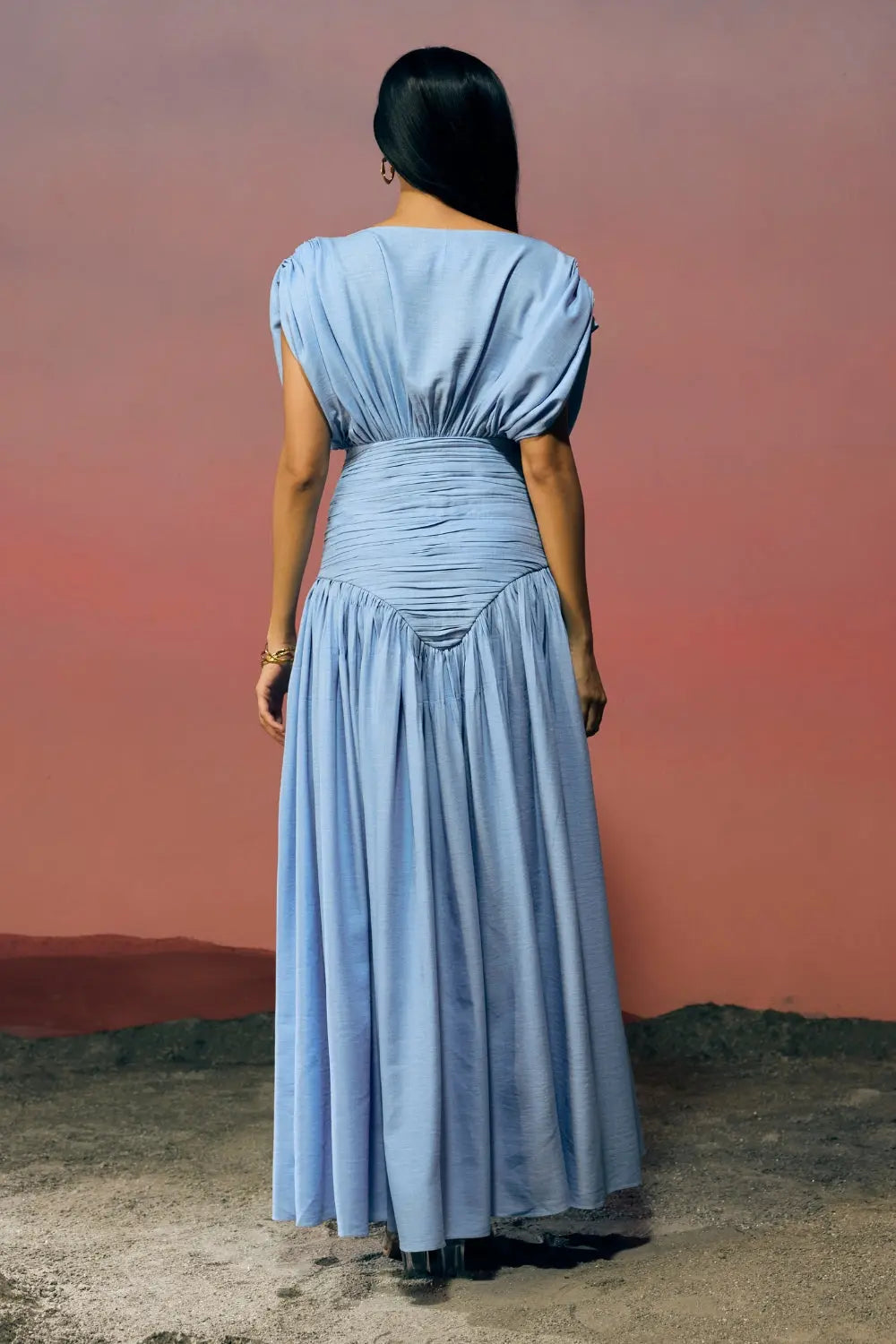 The Cerulean Drift Dress Ivoryrose.in