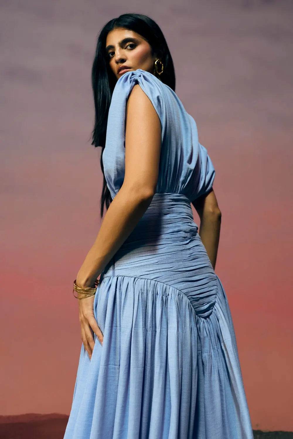 The Cerulean Drift Dress Ivoryrose.in