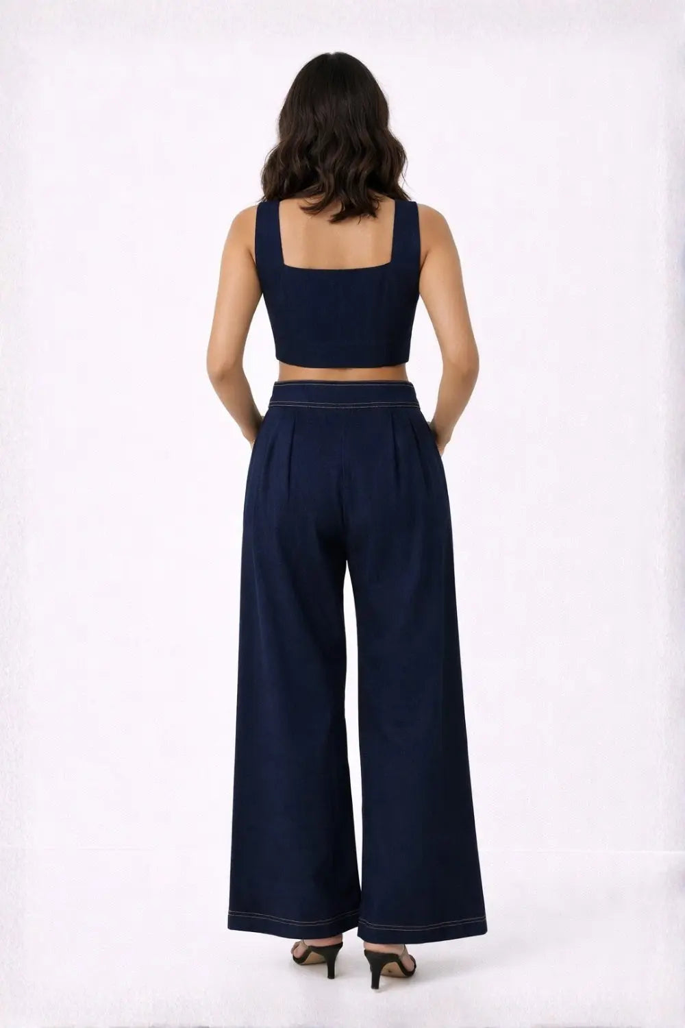 Midnight Current Sweetheart Crop Top Ivory Rose