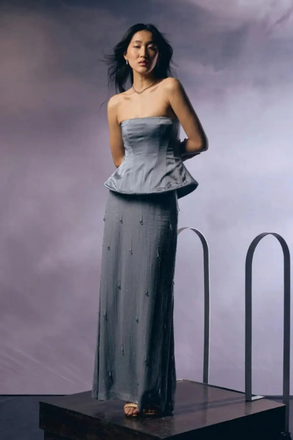 Moonlit Shimmer Top Ivory Rose