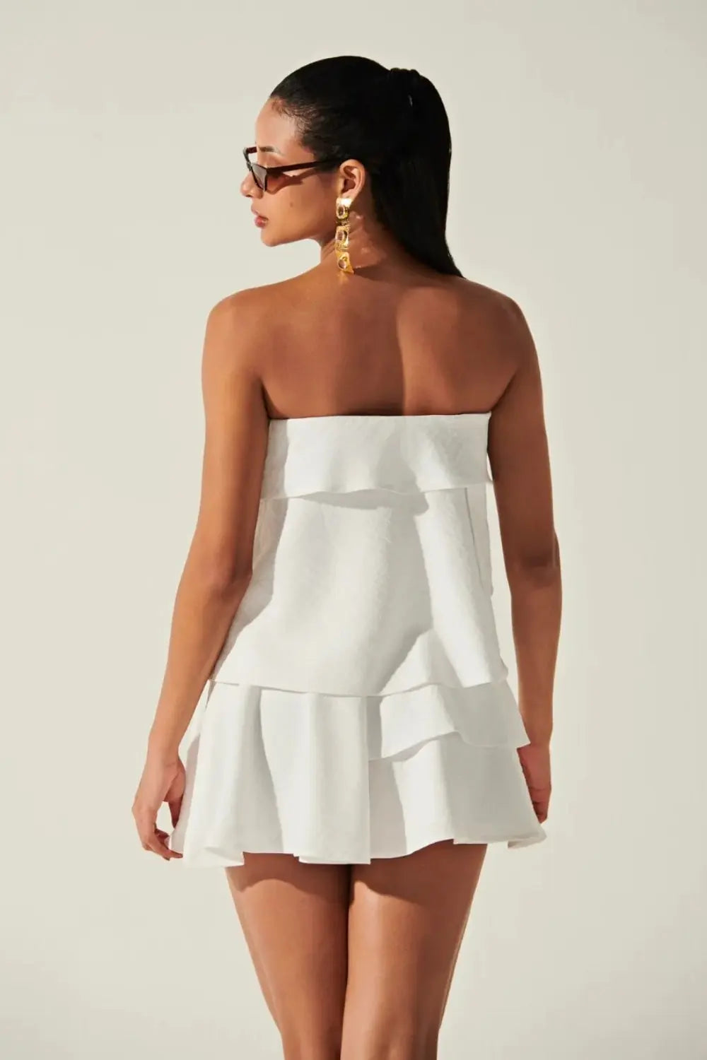 Amalfi Tiered Skirt Ivory Rose