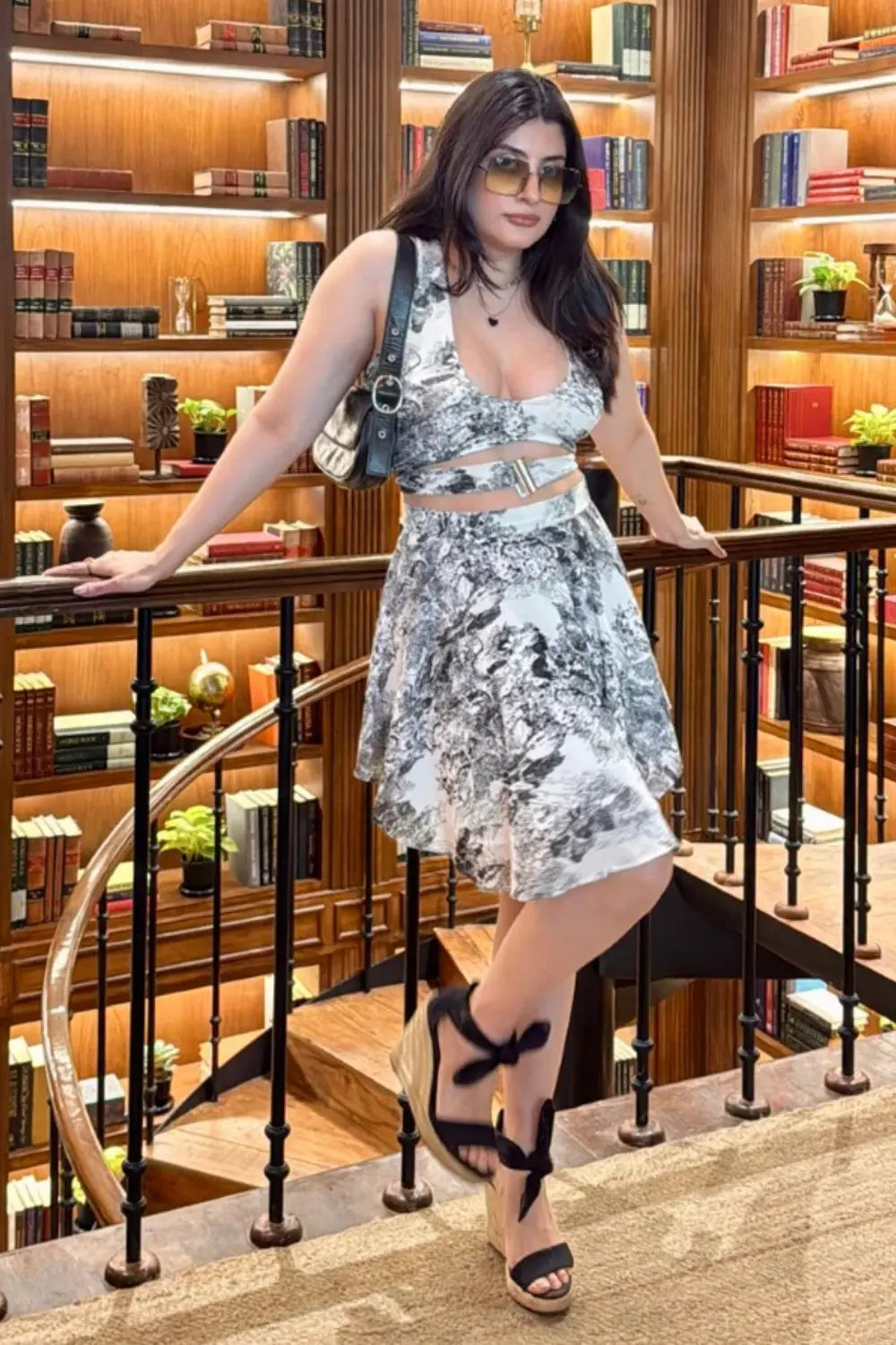 Trishala Sikka In Our Denver Dusk Criss Cross Top & Skirt Ivory Rose