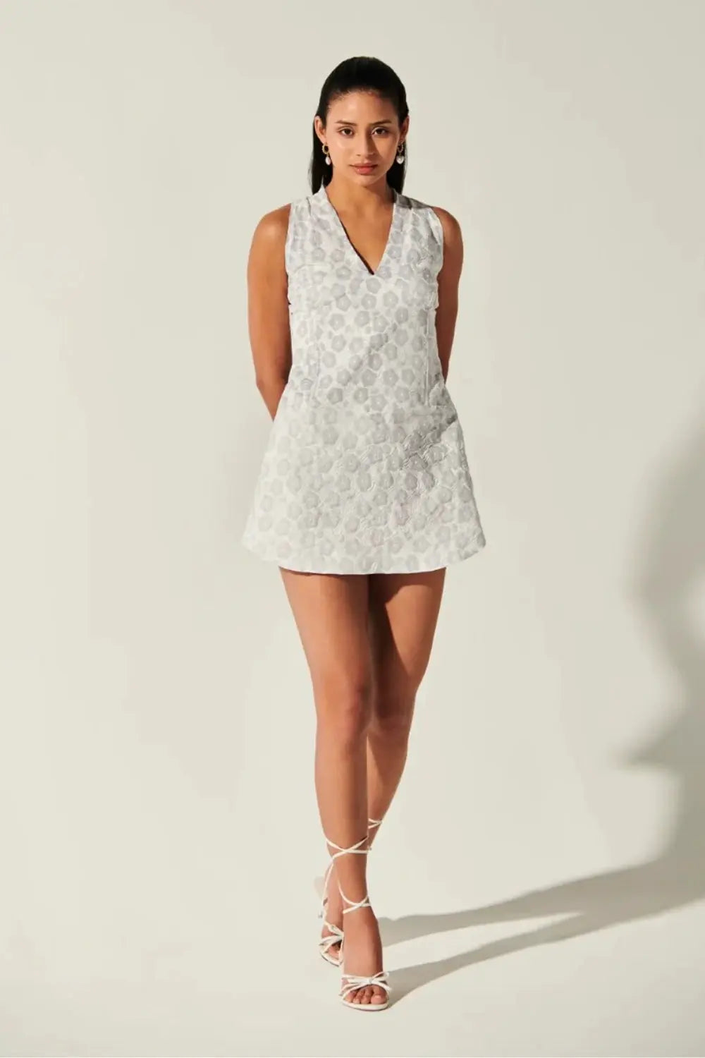 Aria Quilted Dress Ivory Rose