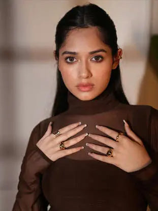 Jannat Zubair In Our Midnight Veil Dress Ivory Rose