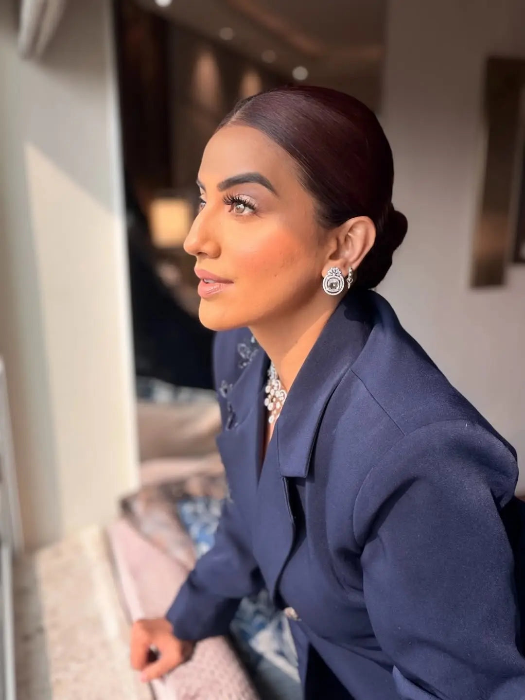Akshara Singh In Our Midnight Veil Set Ivory Rose