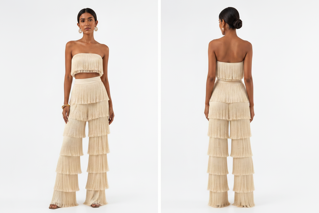 The Rio Fringe Ivory Rose