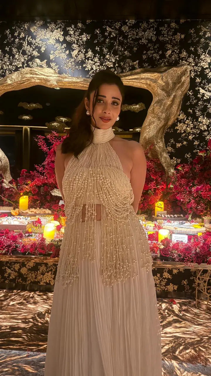 Nyra Banerjee In Our Pearl Cascade Set Ivory Rose
