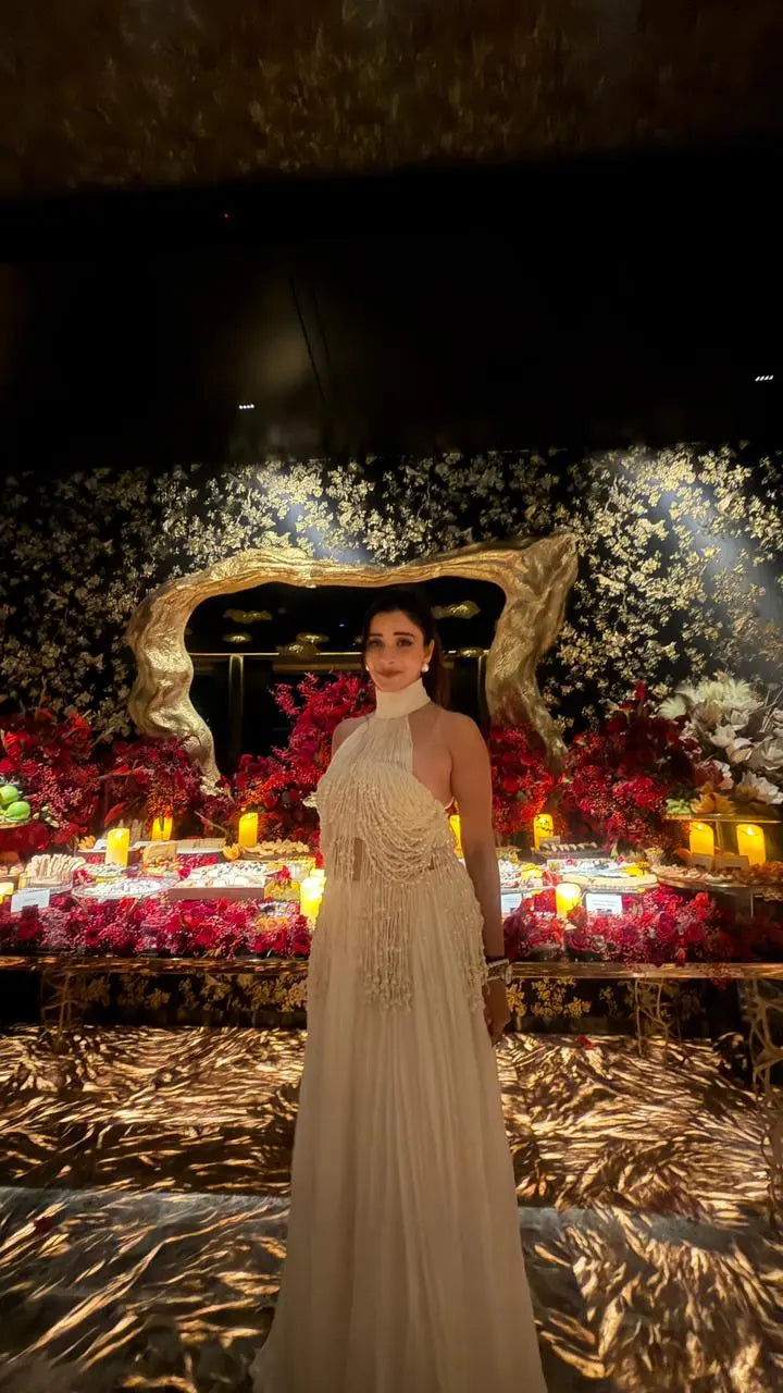 Nyra Banerjee In Our Pearl Cascade Set Ivory Rose