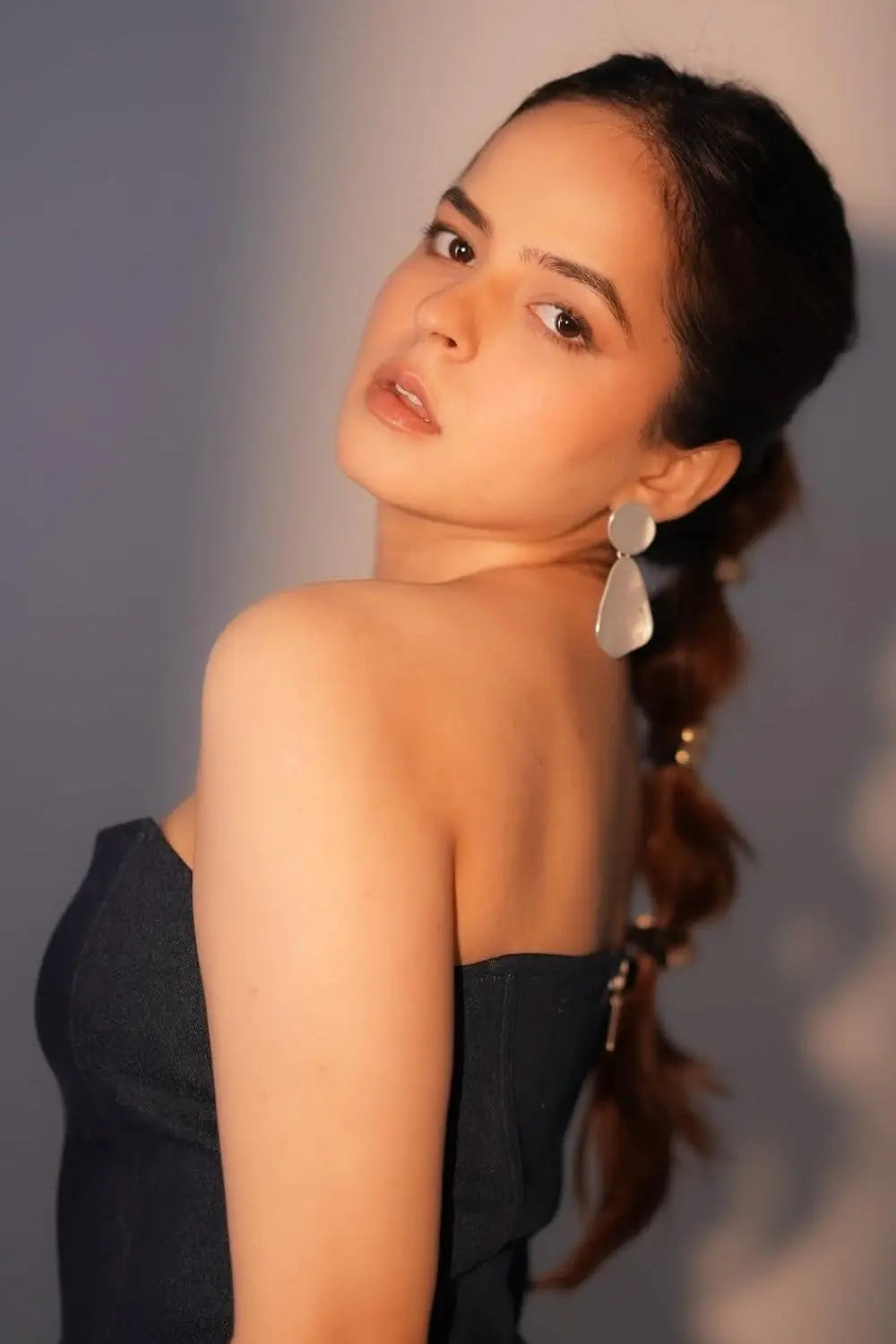 Palak Sindhwani In Our Midnight Curve Set Ivory Rose