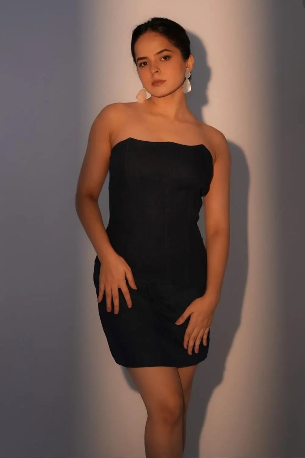 Palak Sindhwani In Our Midnight Curve Set Ivory Rose