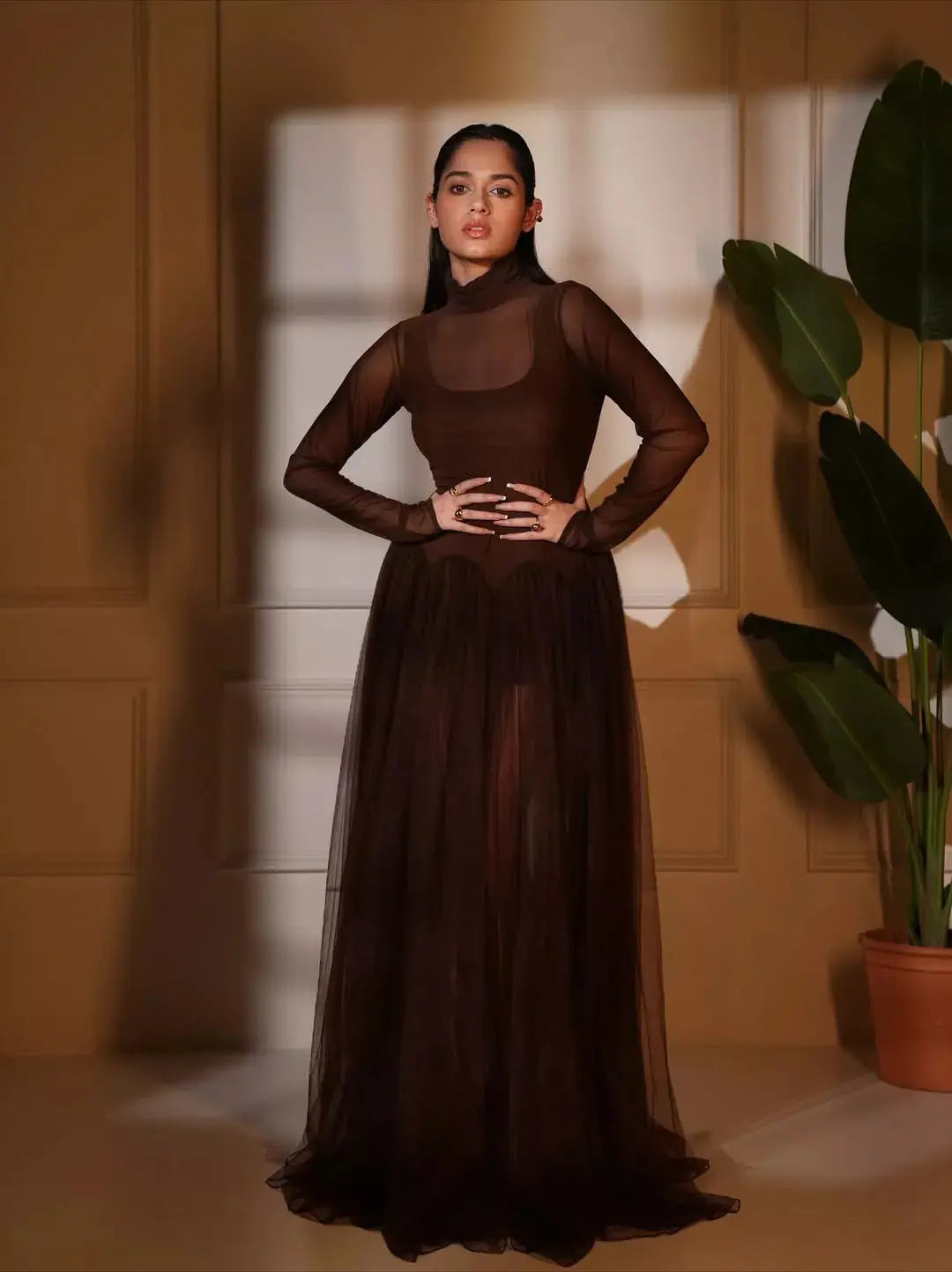 Jannat Zubair In Our Midnight Veil Dress Ivory Rose