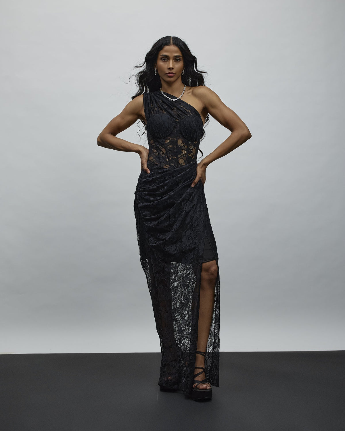 Ravenna One-Shoulder Lace Gown — Material G(ir)l