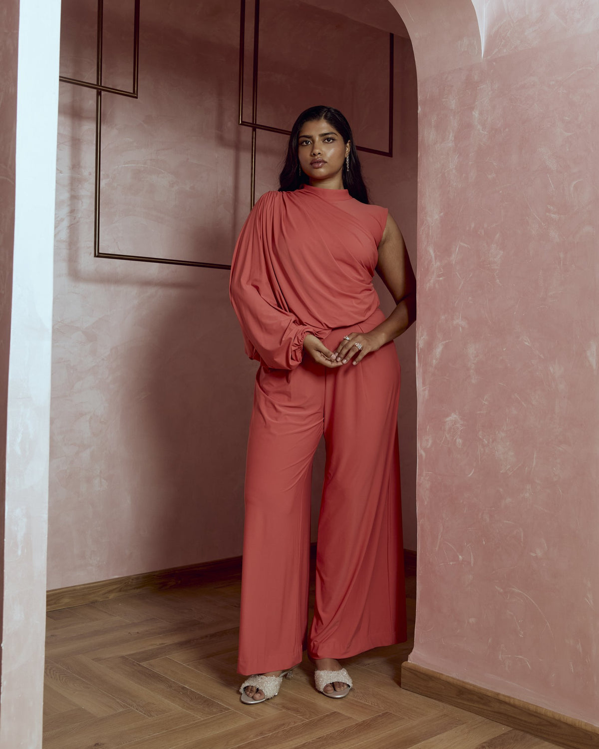 Sienna Draped Top & Palazzo Pants Set — Material G(ir)l