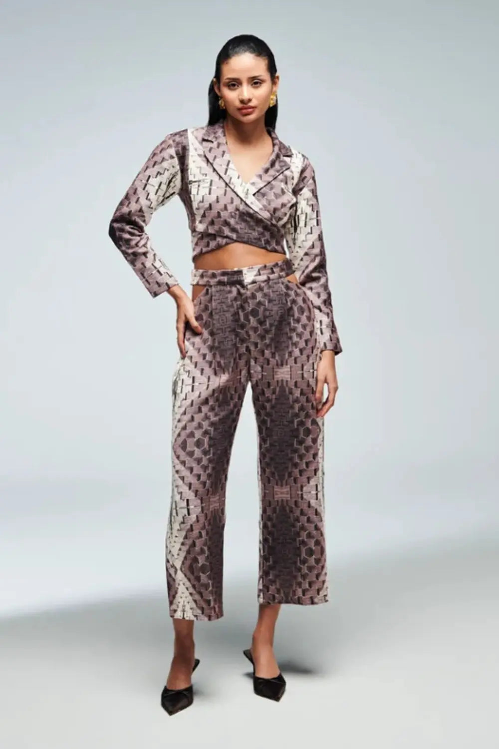 City Canvas Blazer & Pant Ivory Rose