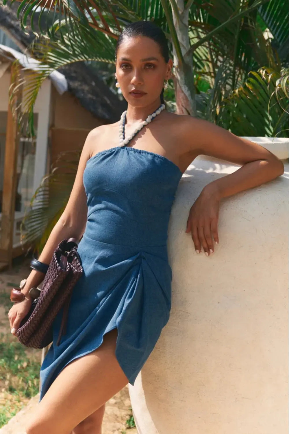 Raw Edge Dress Ivory Rose