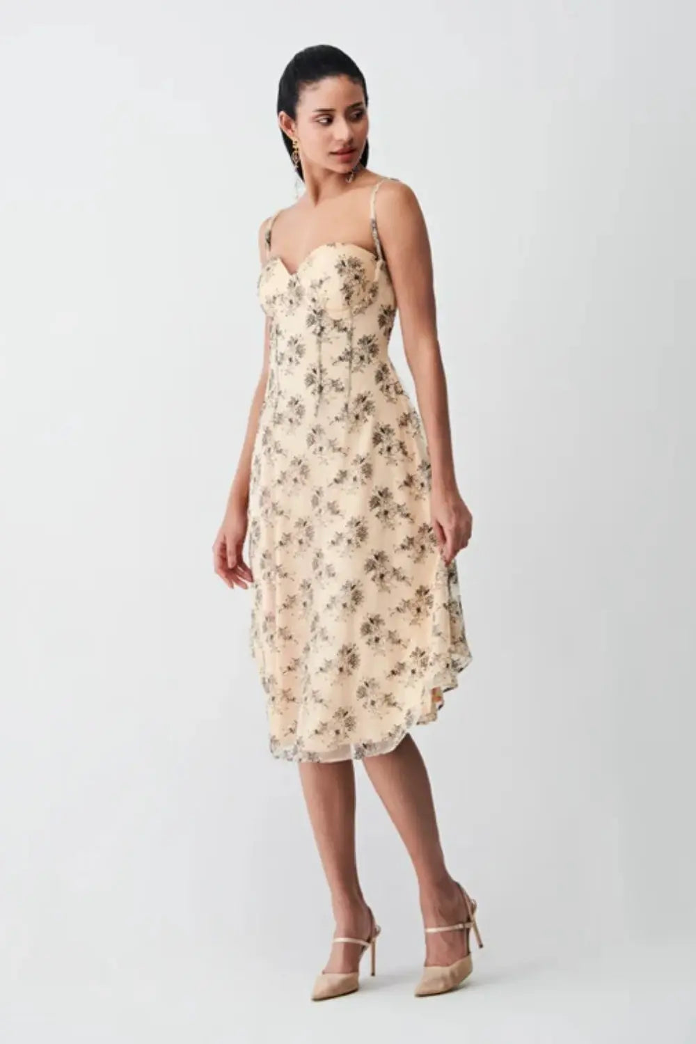 Lily Lace Long Dress Ivory Rose