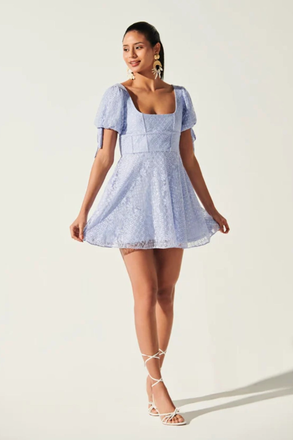 Allure Balloon Lace Sleeve Dress