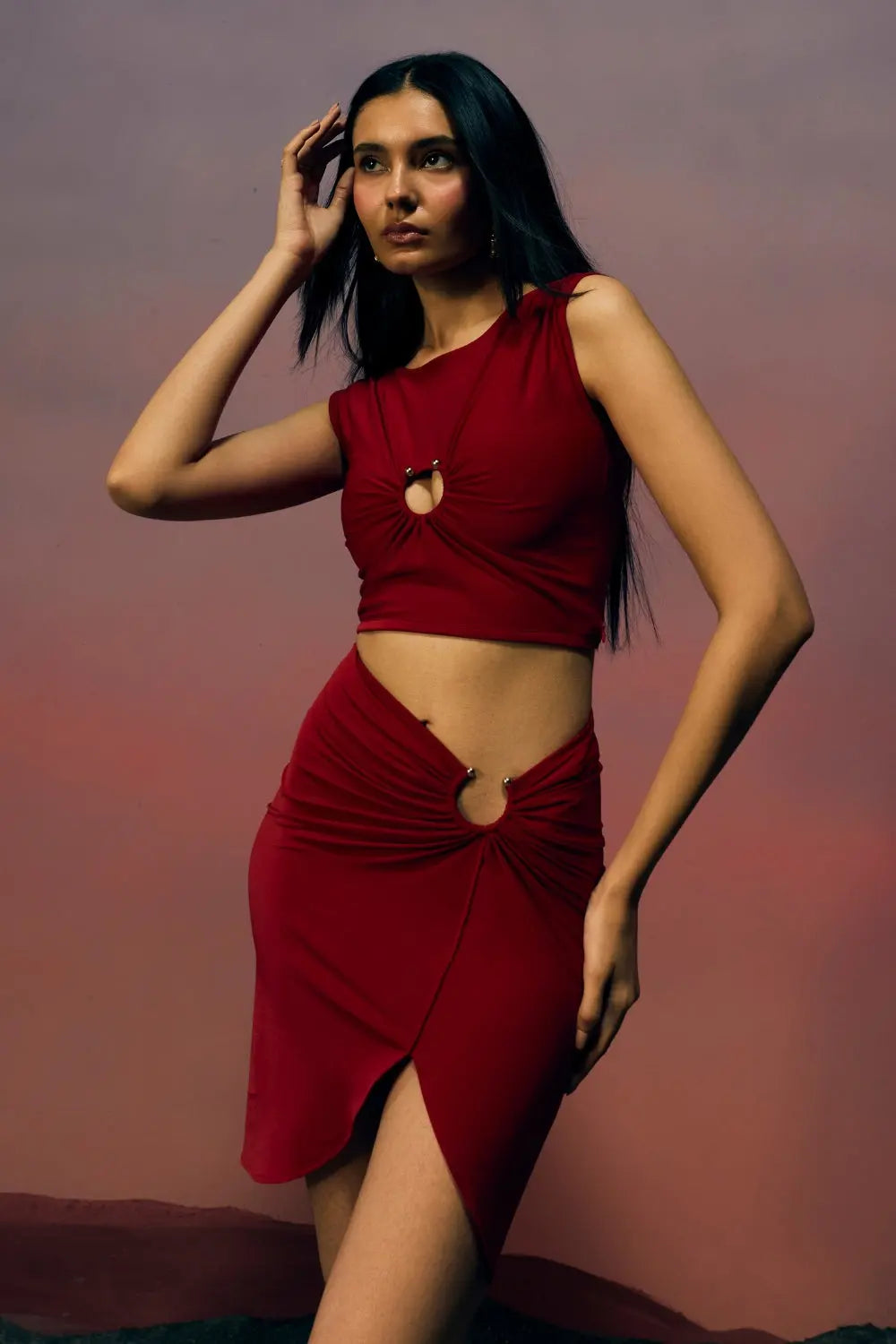 Scarlet Dusk Top Ivoryrose.in