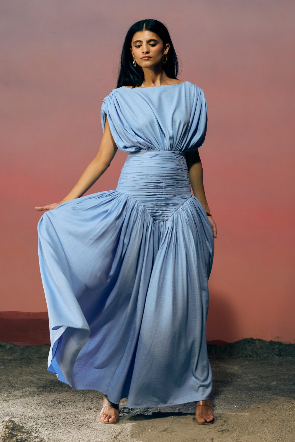 The Cerulean Drift Dress